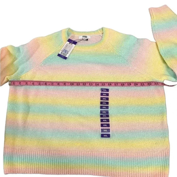 BB Dakota by Steve Madden Yellow Pastel Ombre Pullover Sweater Plus Size XXL New - Picture 7 of 12